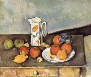 Paul Cezanne table of milk and fruit France oil painting reproduction